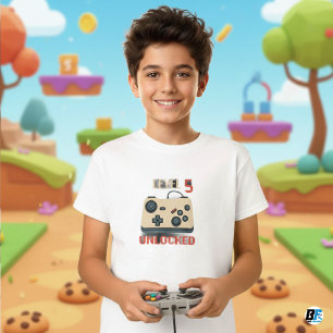 Camiseta Niños Video Gaming Nivel 5 Desbloqueado