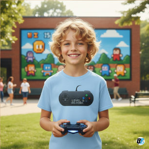 Camiseta Niños Video Gaming Nivel 5 Desbloqueado