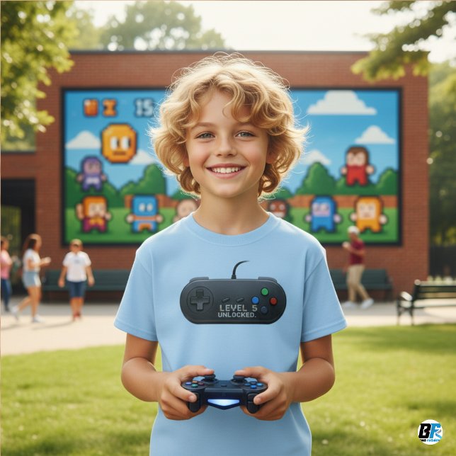 Camiseta Niños Video Gaming Nivel 5 Desbloqueado (Subido por el creador)