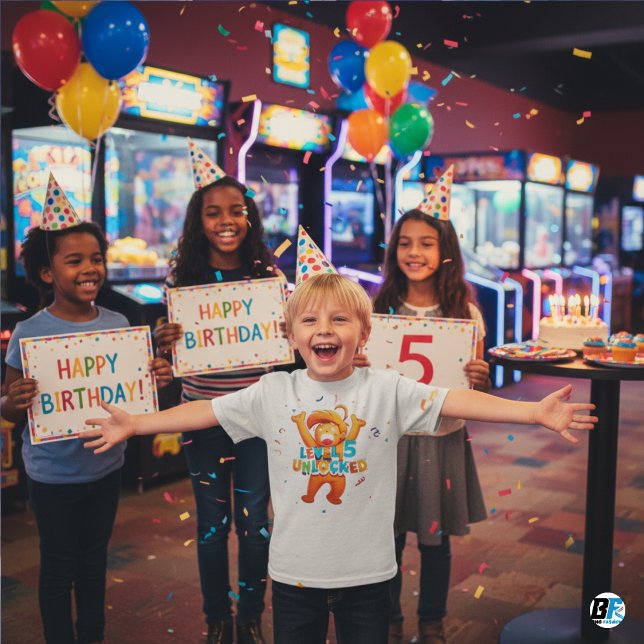 Camiseta Niños Video Gaming Nivel 5 Desbloqueado (Subido por el creador)