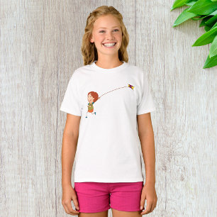 Camiseta Niños volando cometa infancia feliz