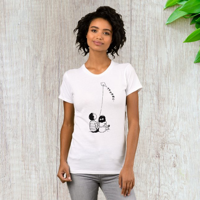 Camiseta Niños Volando Cometa Silueta (Subido por el creador)