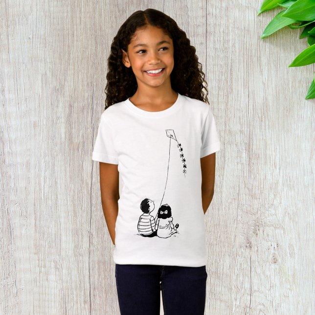 Camiseta Niños Volando Cometa Silueta (Subido por el creador)