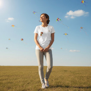 Camiseta Niños volando cometas infancia feliz