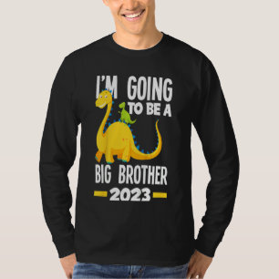 Camiseta Niños Voy a ser un gran hermano dinosaurio 2023