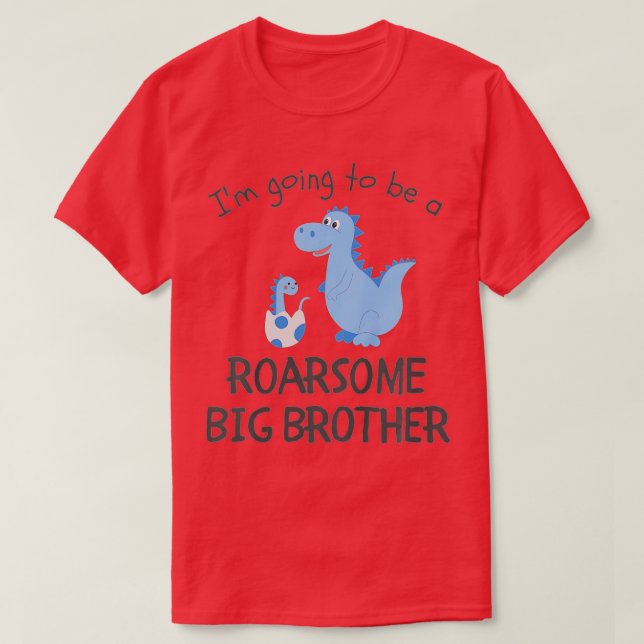 Camiseta Niños, voy a ser un hermano grande y extraño Dinos (Diseño del anverso)