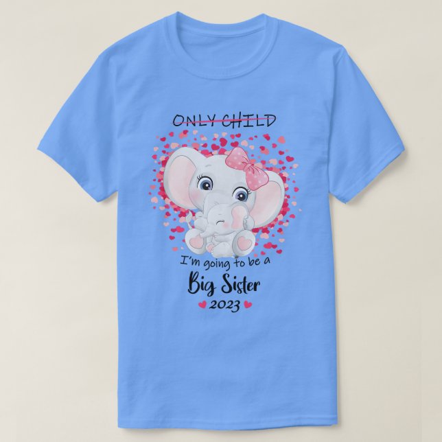Camiseta Niños, voy a ser una hermana grande 2023 Embarazo  (Diseño del anverso)