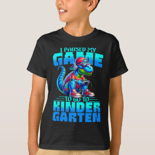 Camiseta Niños vuelven a la escuela T-rex Pausé mi juego pa