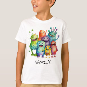 Camiseta Niños y Chicas familia divertidos monstruos de niñ