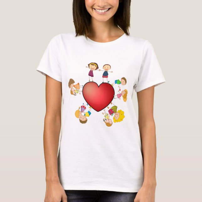 Camiseta Niños y corazón (Anverso)