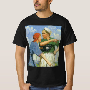 Camiseta Niños y deportes de época, niños que juegan béisbo