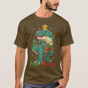 Camiseta Niños y niñas Feliz Remas a Santa Tre Dino Toddler