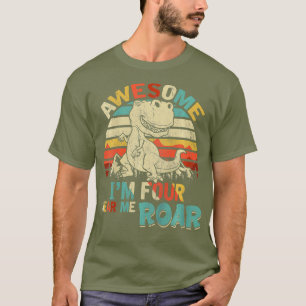 Camiseta Niños, yo cuatro años, me escuchan ruar Dinosaurio