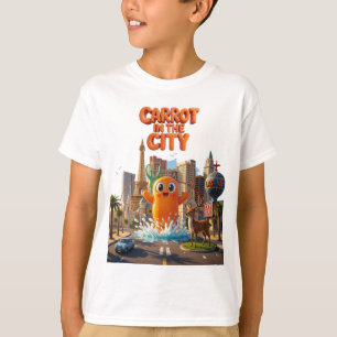 Camiseta Niños Zanahoria en la Ciudad Gráfico Divertido 