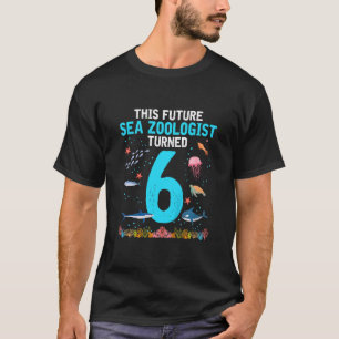 Camiseta Niños Zoólogos del mar Futuro 6 Fiesta de Cumpleañ