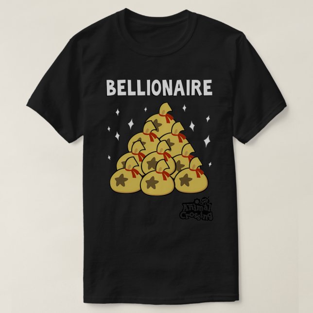 Camiseta Nintendo Animal cruzando nueva hoja Bellionaire Pu (Diseño del anverso)