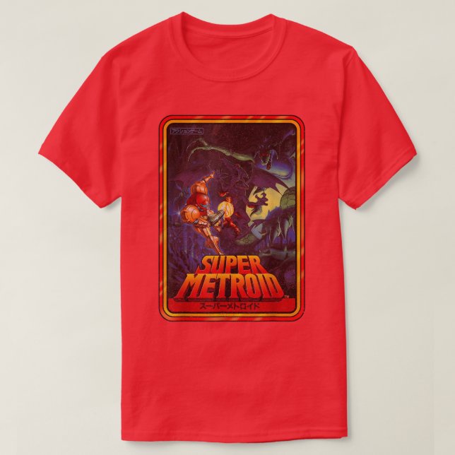 Camiseta Nintendo Super Metroid Kanji Estilo Poster Gráfico (Diseño del anverso)