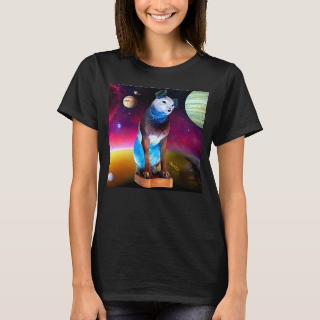 Camiseta Nipper, el espacio exterior del perro RCA y la gal (Anverso)