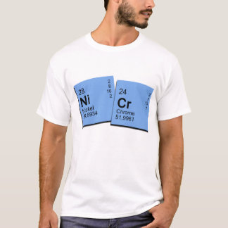 Camiseta níquel croma para fondo blanco