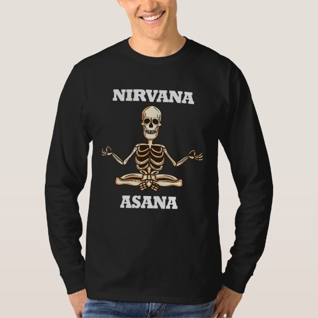 Camiseta Nirvana Asana Skeleton Meditación Energía (Anverso)