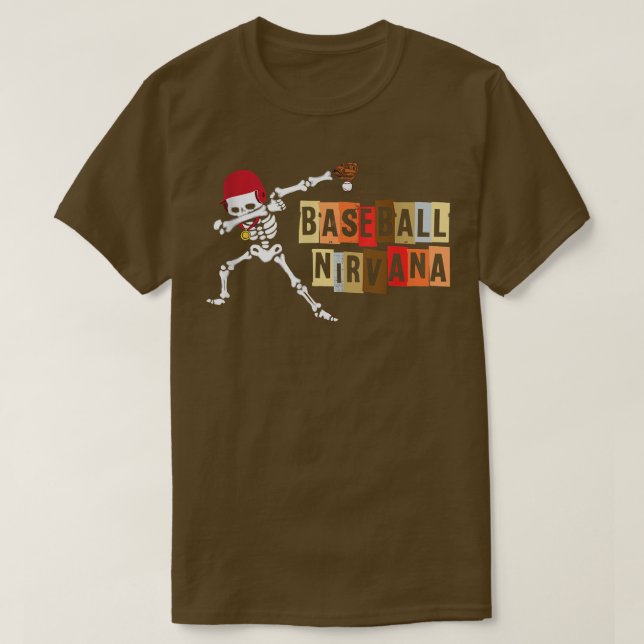 Camiseta nirvana Dabbing Baseball skeleton  (Diseño del anverso)