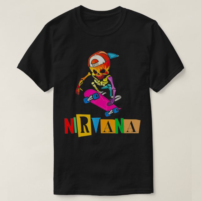 Camiseta Nirvanas Skateboard Skelton  (Diseño del anverso)