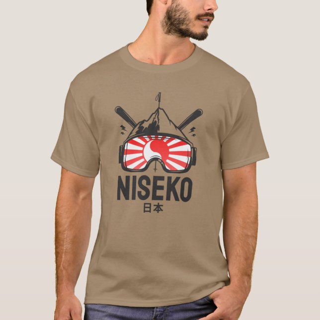 Camiseta Niseko Hokkaido Japan Retro Skiing Souvenir friend (Anverso)
