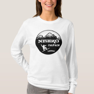 Camiseta Niseko Japón damas de snowboard arte hoodie