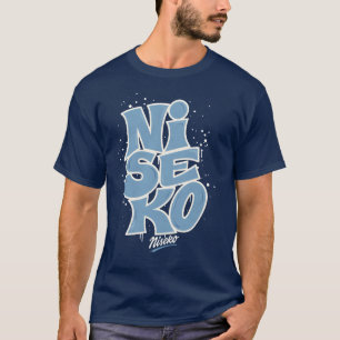 Camiseta Niseko Japón Resort de Esquí Tipografía Retro Snow