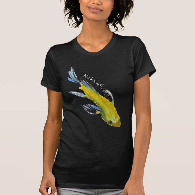 Camiseta Nishikigoi Amarillo koi Pescado acuático japonés (Anverso)