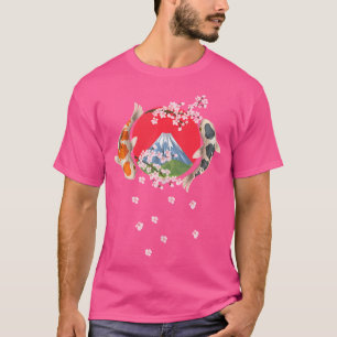 Camiseta Nishikigoi japonés Koi Carp Fish Cherry Blossom M