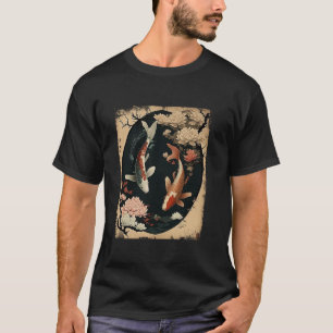 Camiseta Nishikigoi Koi Carp Fish Arte Japonés Cherry