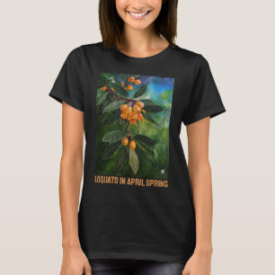 Camiseta Nísperos en pintura de primavera de abril por Alfr