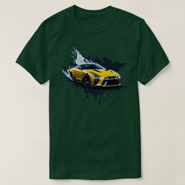 Camiseta Nissan amarillo gtr r35 (Diseño del anverso)