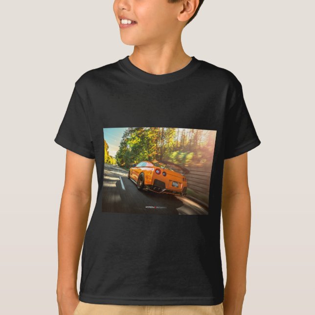 Camiseta Nissan GT-R anaranjado que rasga a través de las (Anverso)