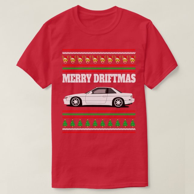 Camiseta Nissan Silvia S13 Merry Driftmas (Diseño del anverso)