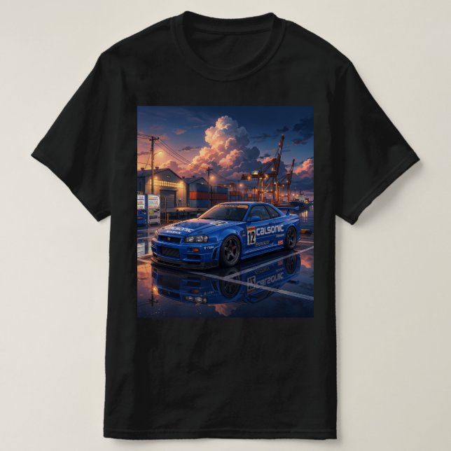 Camiseta Nissan Skyline GT-R R34 (Diseño del anverso)