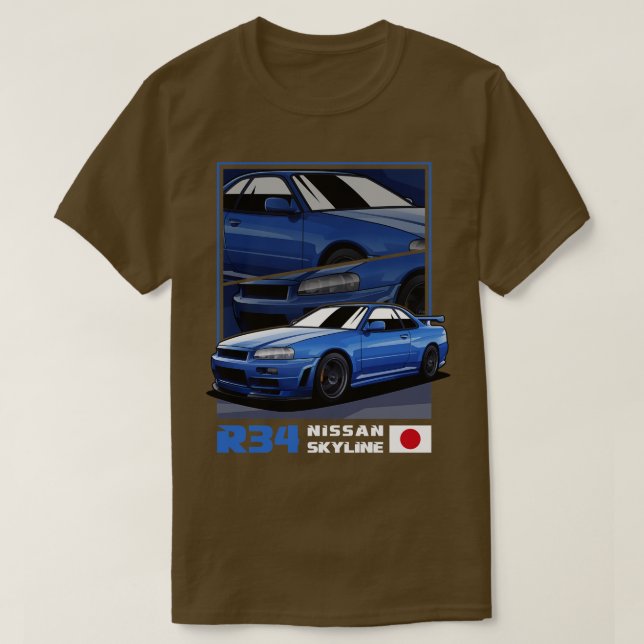 Camiseta Nissan Skyline R34 (Diseño del anverso)