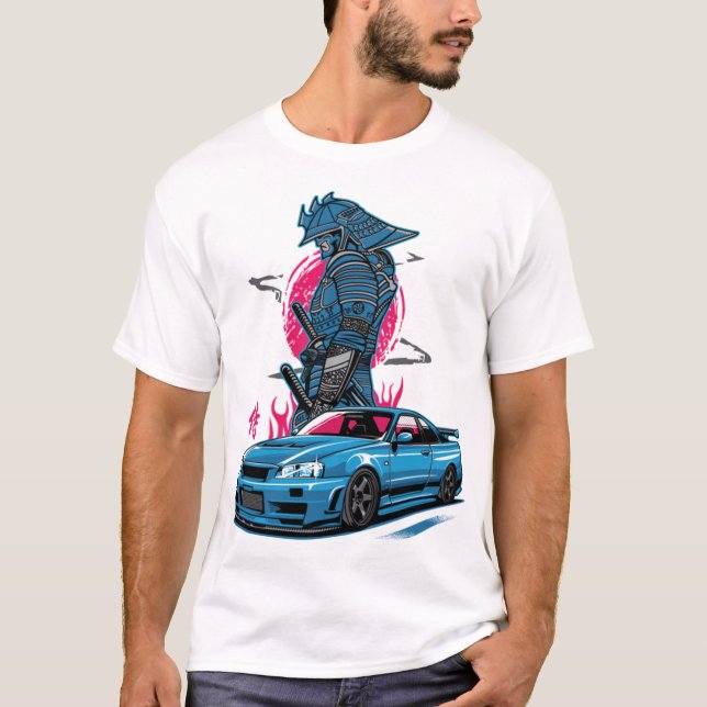 Camiseta Nissan Skyline R34 T-ShirtNissan Skyline R34 (Anverso)