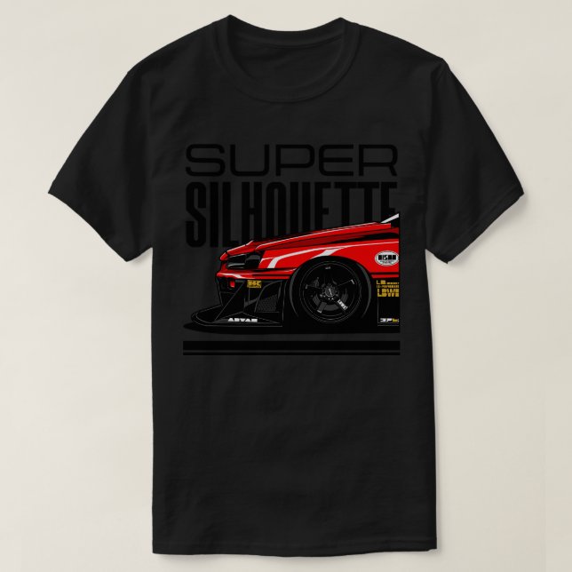 Camiseta Nissan Skyline R 34 Super Silhouette (Diseño del anverso)