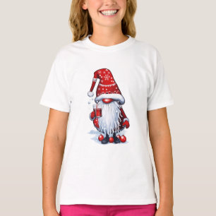Camiseta Nisse Gnomo Gonk de Navidad Sosteniendo un Vino Ca