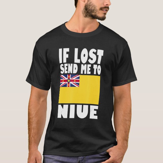 Camiseta Niue Flag Design  If lost send me to Niue (Anverso)