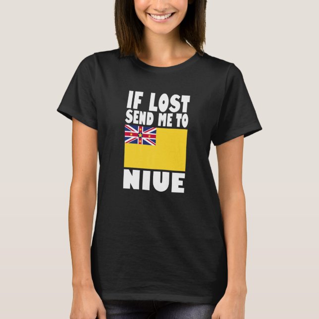 Camiseta Niue Flag Design  If lost send me to Niue Premium (Anverso)