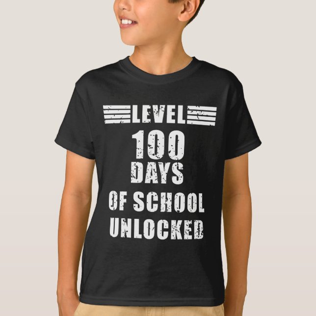 Camiseta Nivel 100 De la escuela desbloqueada el chico del  (Anverso)