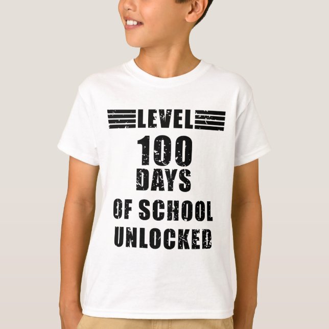 Camiseta Nivel 100 De la escuela desbloqueada el chico del  (Anverso)