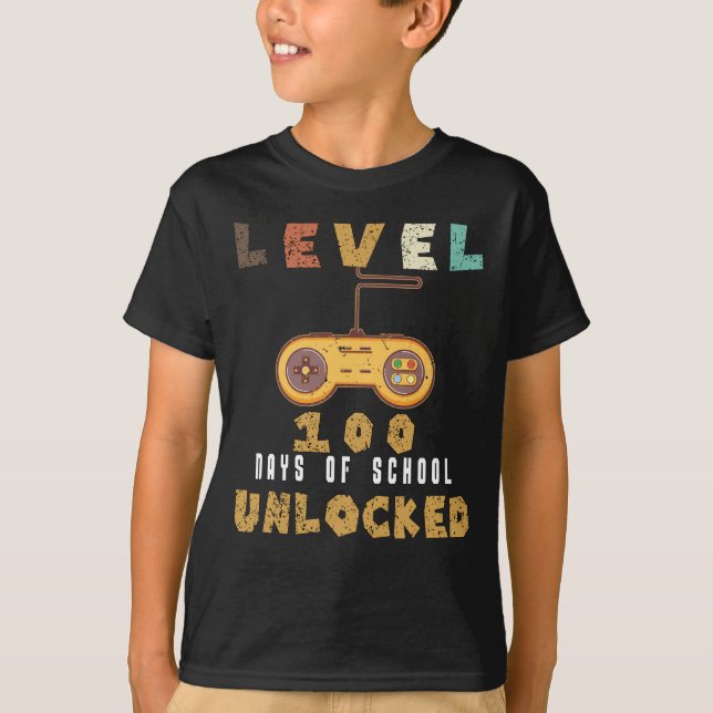 Camiseta Nivel 100 De la escuela desbloqueada el chico del  (Anverso)