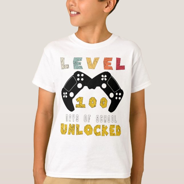 Camiseta Nivel 100 De la escuela desbloqueada el chico del  (Anverso)