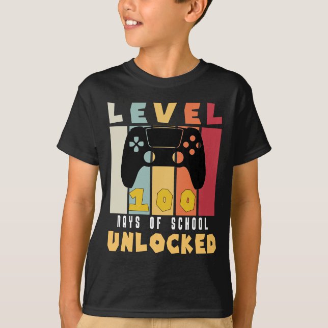 Camiseta Nivel 100 De la escuela desbloqueada el chico del  (Anverso)