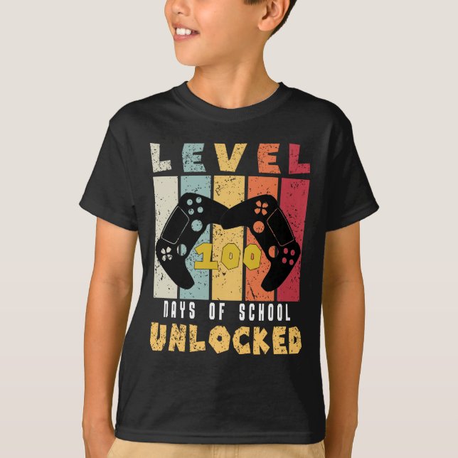 Camiseta Nivel 100 De la escuela desbloqueada el chico del  (Anverso)