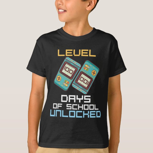 Camiseta Nivel 100 De la escuela desbloqueada el chico del  (Anverso)